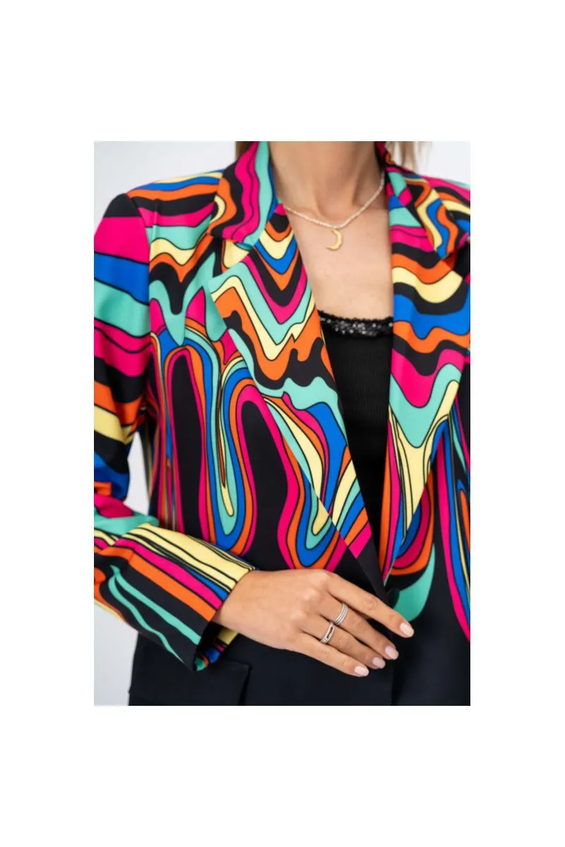 Look Mode Zig Zag Printed Blazer