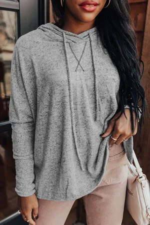 Loose Drawstring Pullover Hoodie