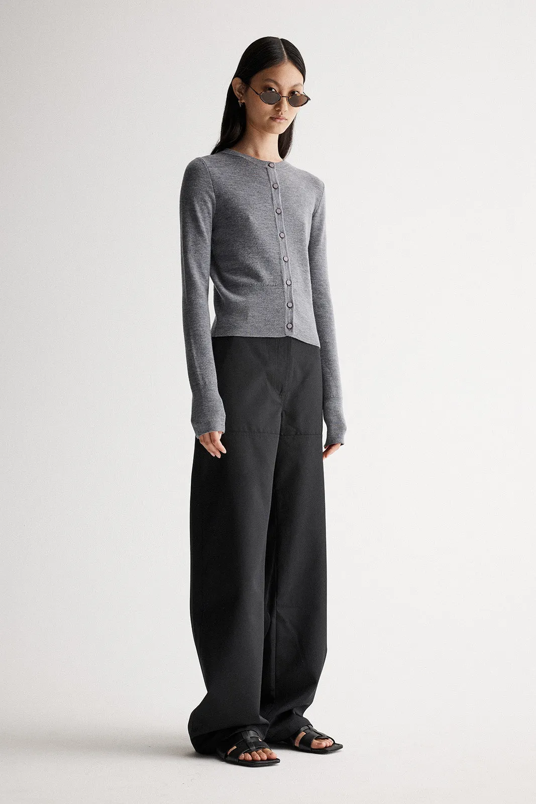 Madeleine Knit Cardigan Charcoal Marle