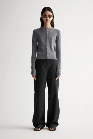 Madeleine Knit Cardigan Charcoal Marle