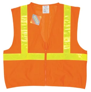 MCR Safety Class 2, Mesh, Yellow Stripe, Zipper