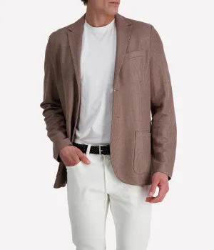 Men Linen Blazer in Tobacco