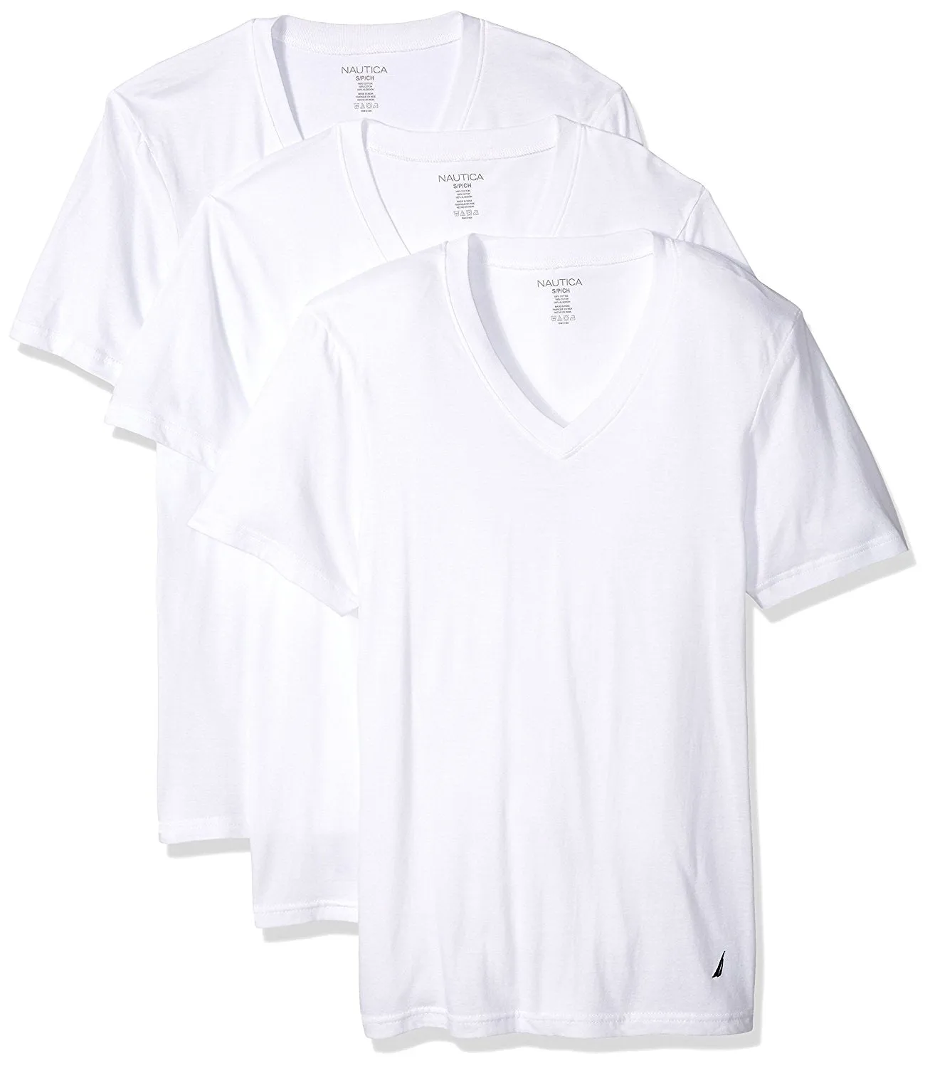 Nautica Men's 3-Pack Cotton V-Neck T-Shirt