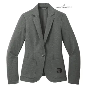 NEW SEI Mercer Mettle Womens Relaxed Knit Blazer - Storm Grey Heather