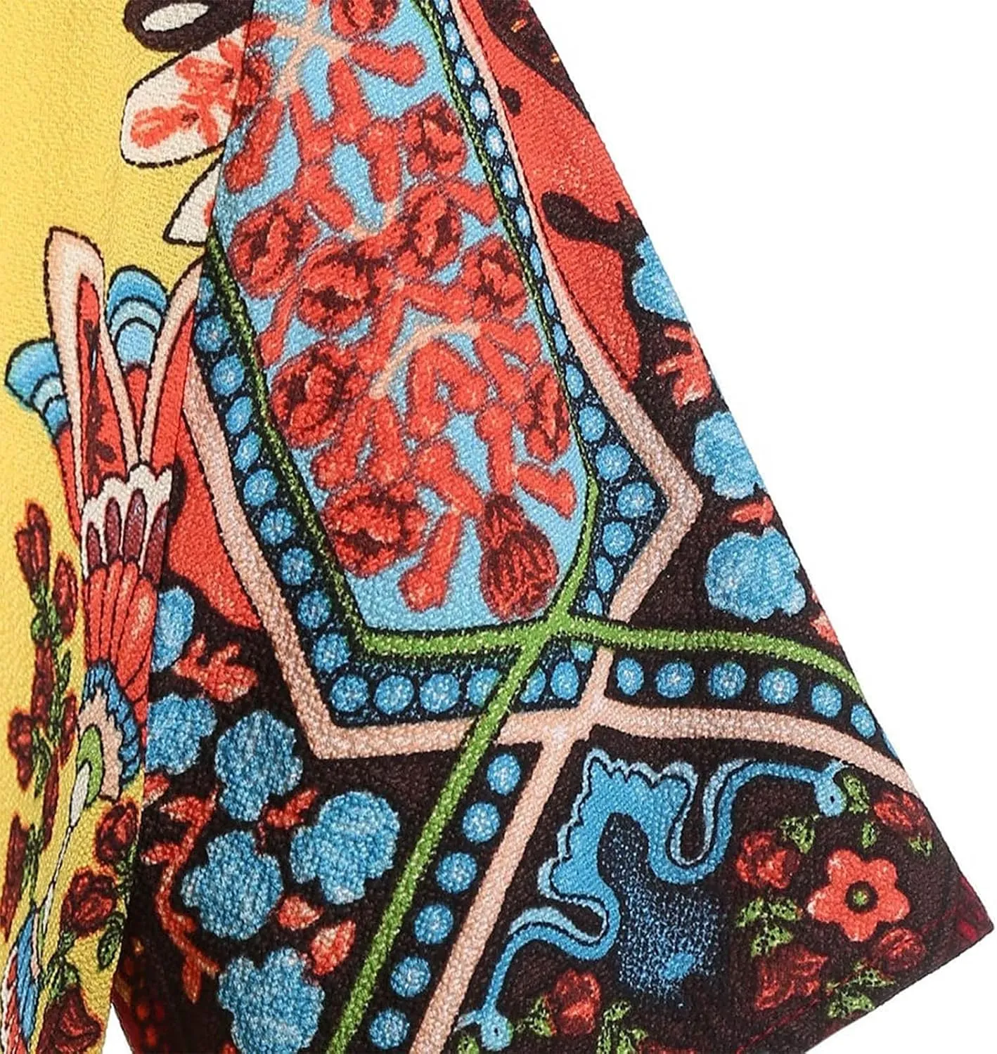 Plus Size Fashion Women Butterfly Printed V-Neck Short Sleeve Casual Long Dress