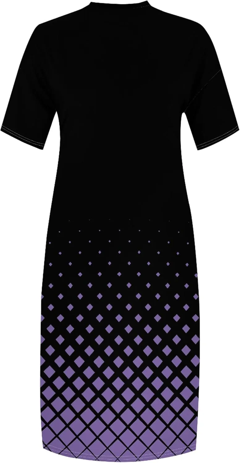 Plus Size Shirt Dresses for Curvy Women Summer 2024 Loose V Neck Oversize Short Sleeve Midi Sundresses with Pockets