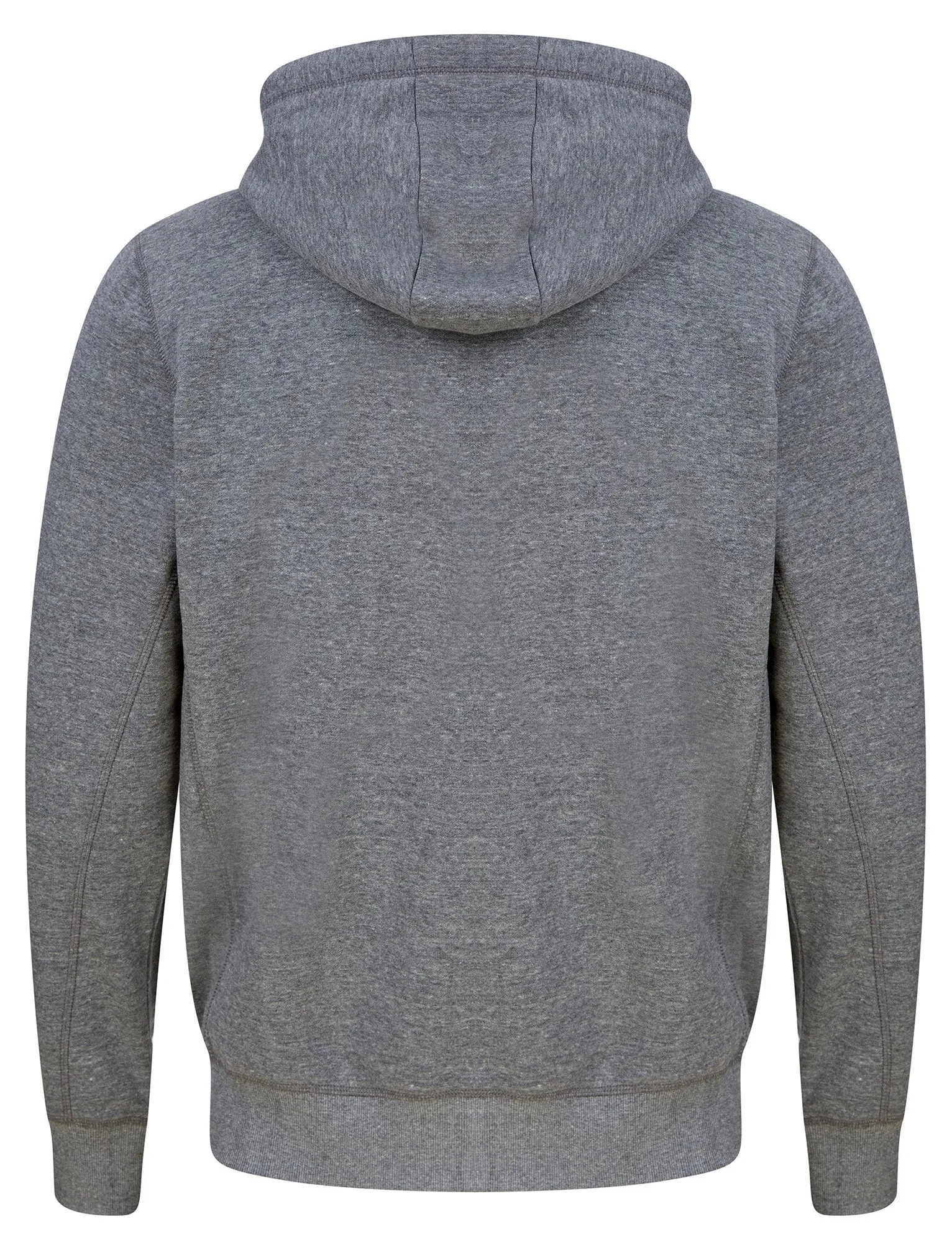 Prevail Motif Brushback Fleece Zip Through Hoodie in Mid Grey Marl - Tokyo Laundry