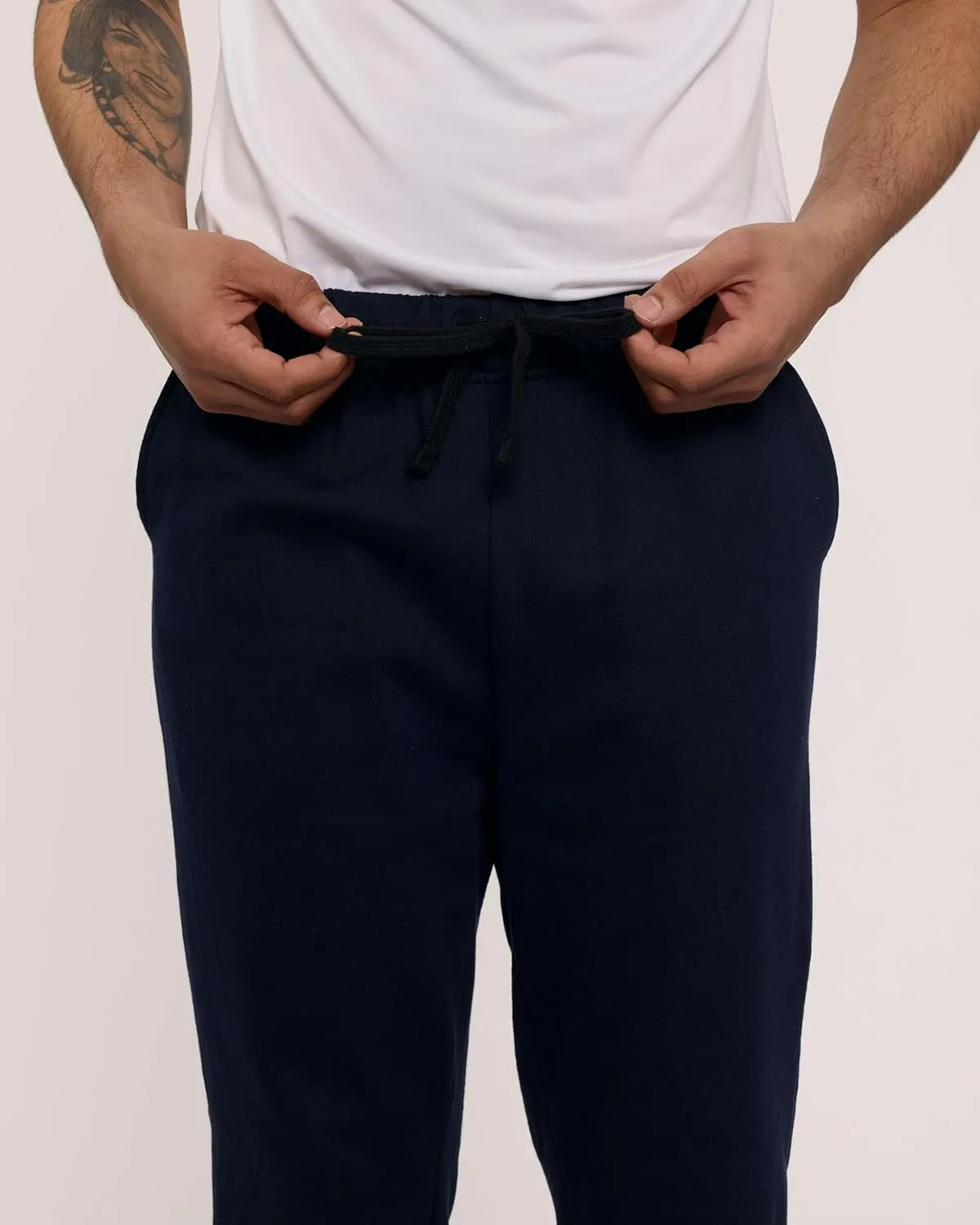 Real Essentials 3 Pack: Men's Tech Fleece Athletic Casual Open Bottom Sweatpants with Pockets (Available in Big & Tall)