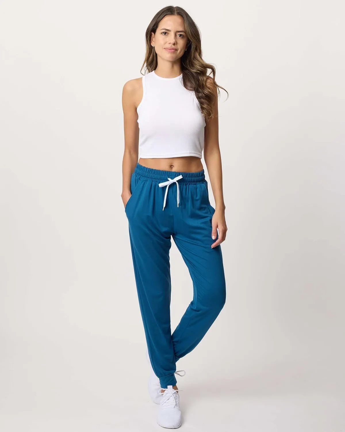 Real Essentials 3 Pack: Women's Ultra-Soft Lounge Joggers Sweatpants Athletic Yoga Pants with Pockets (Available in Plus)