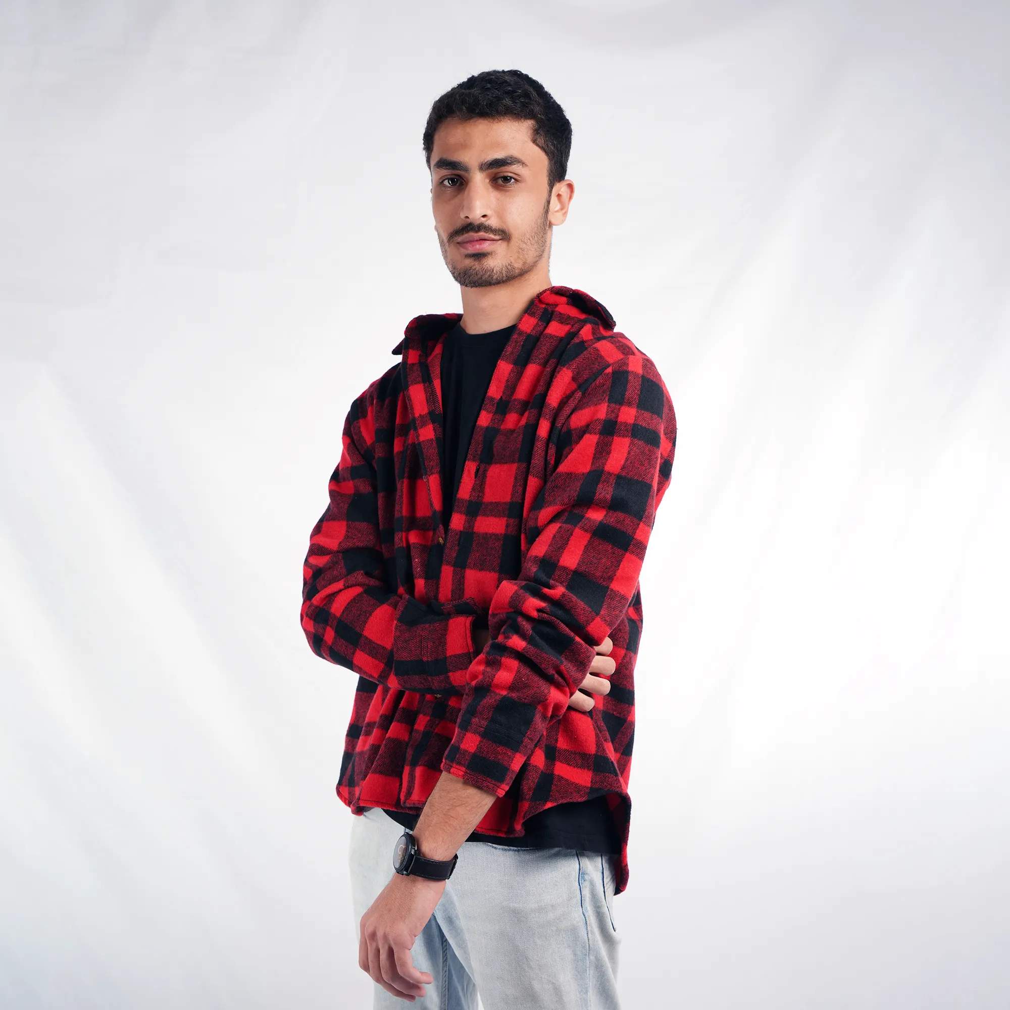 Red Unisex Wool Flannel Shirt
