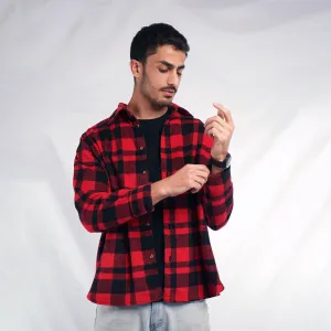 Red Unisex Wool Flannel Shirt