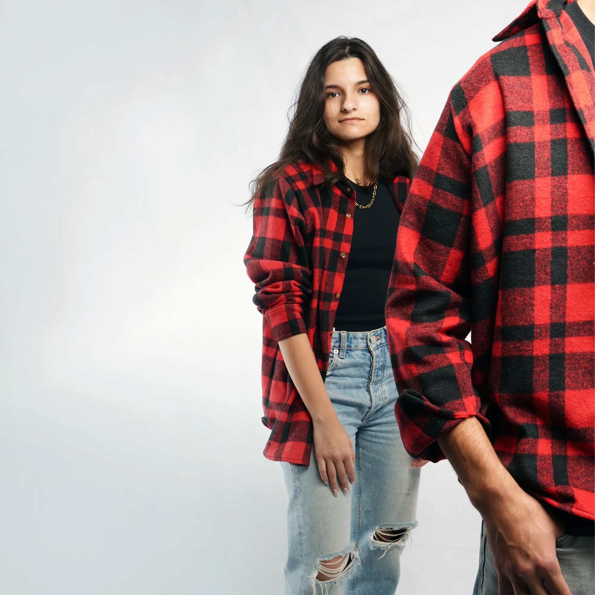 Red Unisex Wool Flannel Shirt