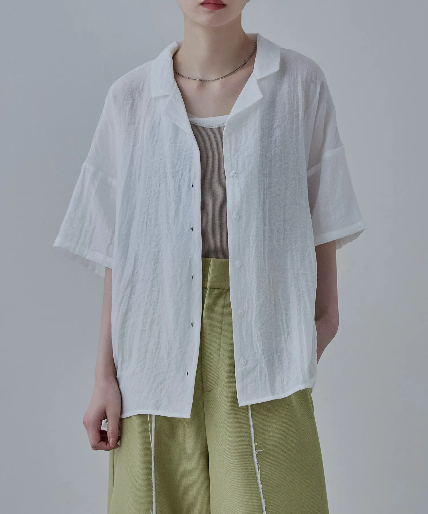 Relaxed open collar shirt