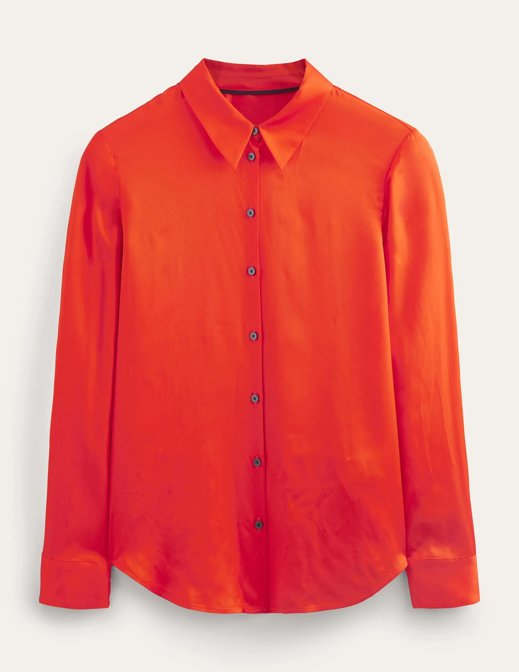 Relaxed Satin Shirt-Cherry Tomato