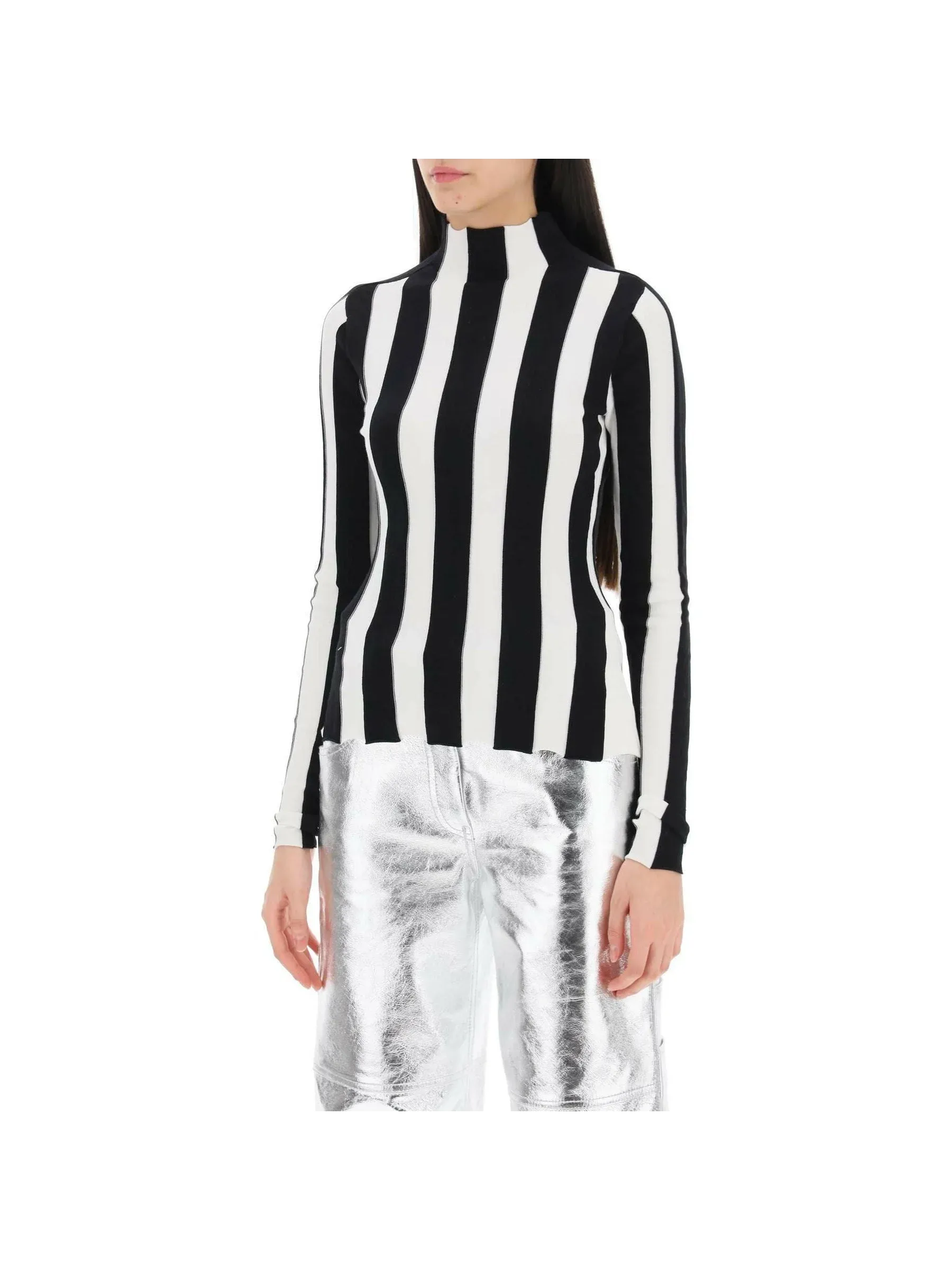 Ridley Striped Funnel Neck Top