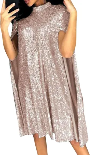 Rvidbe Women Sequin Midi Dress 2024 Fashion Casual Evening Sparkly Dress Wedding Guest Plus Size Formal Sexy Club Dresses