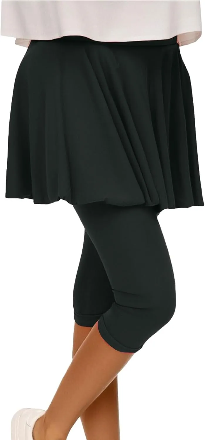 Skorts for Women 2025 Casual High Waist Pants Plus Size Tummy Control Gym Tennis Yoga Legging with Skirts