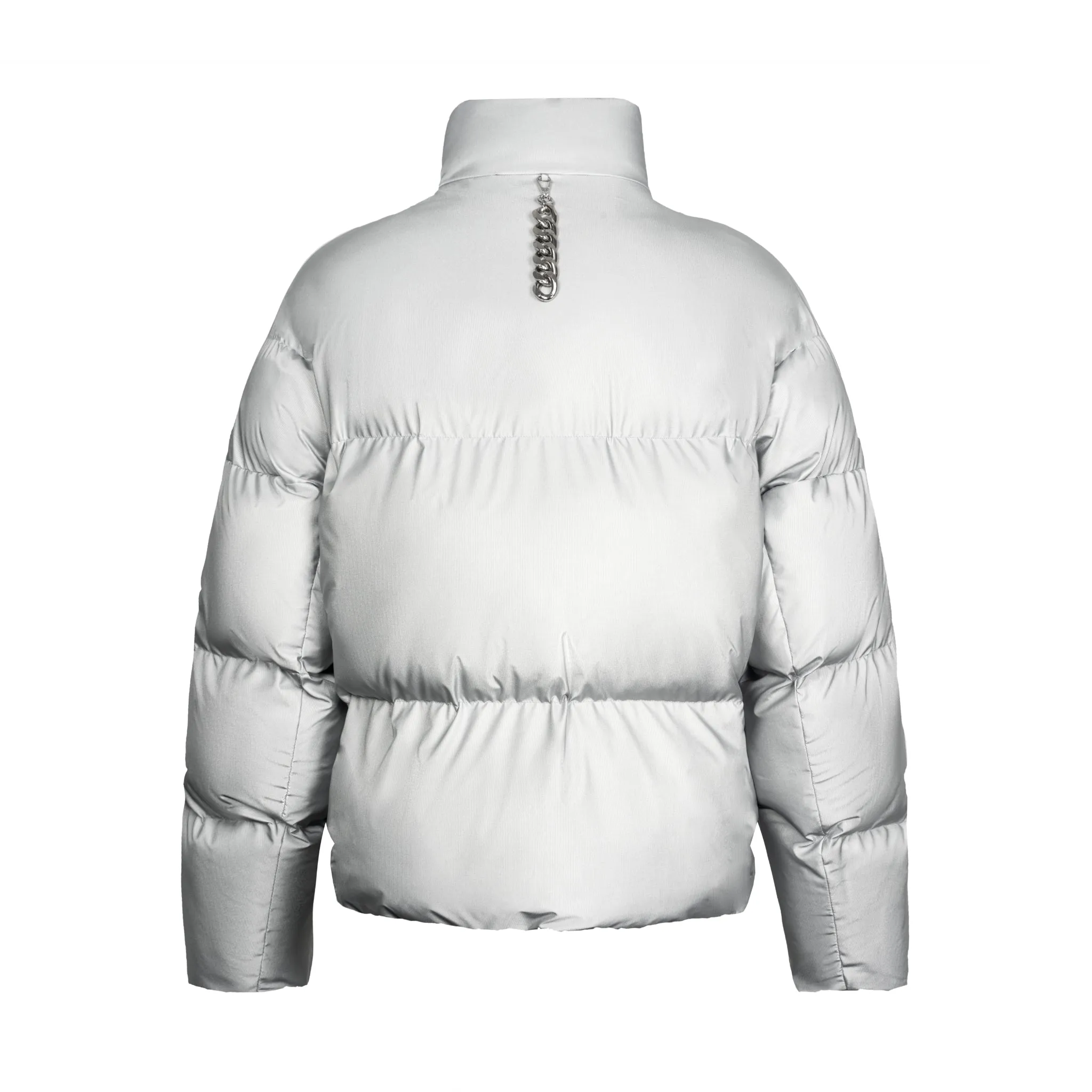 Sliver Metallic Fake Two-pieces Vest Padded Jacket