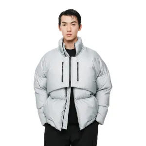 Sliver Metallic Fake Two-pieces Vest Padded Jacket
