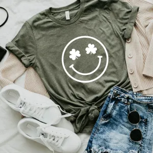 St. Patricks day Shamrock Clover Smile shirt