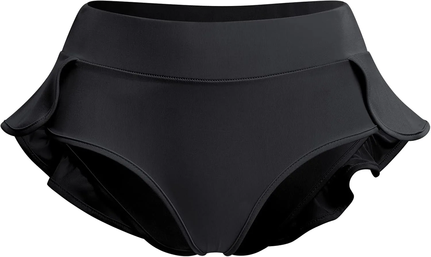 Women High Waist Ruffle Yoga Shorts Gym Workout Rave Booty Dance Mini Hot Pants Bottoms Active Skirted Panties