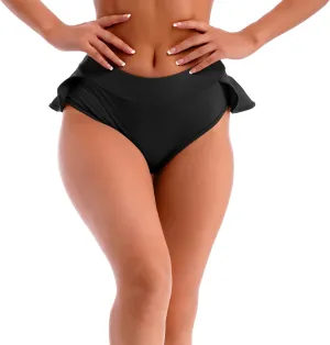Women High Waist Ruffle Yoga Shorts Gym Workout Rave Booty Dance Mini Hot Pants Bottoms Active Skirted Panties
