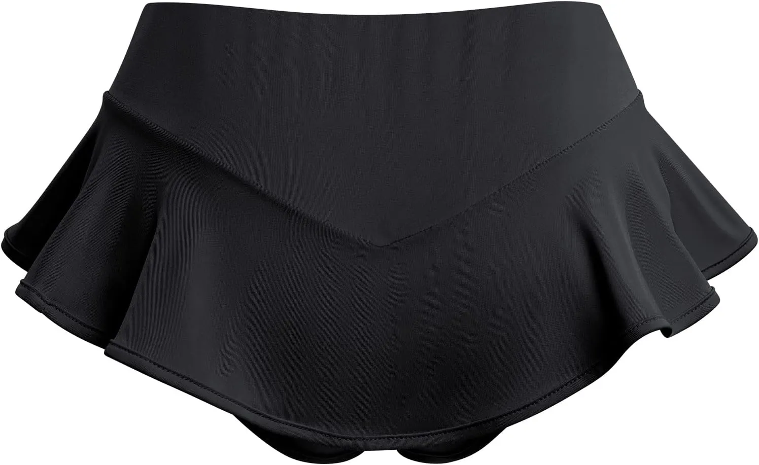 Women High Waist Ruffle Yoga Shorts Gym Workout Rave Booty Dance Mini Hot Pants Bottoms Active Skirted Panties