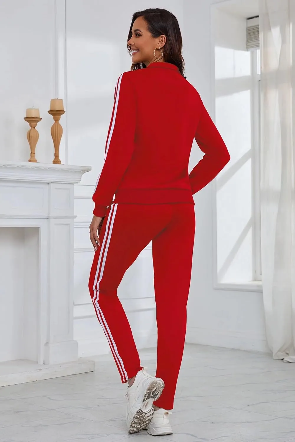 Women's 2 Piece Tracksuit Long Sleeve Track Suits Full Zip Lounge Set Sweatsuits Outfits