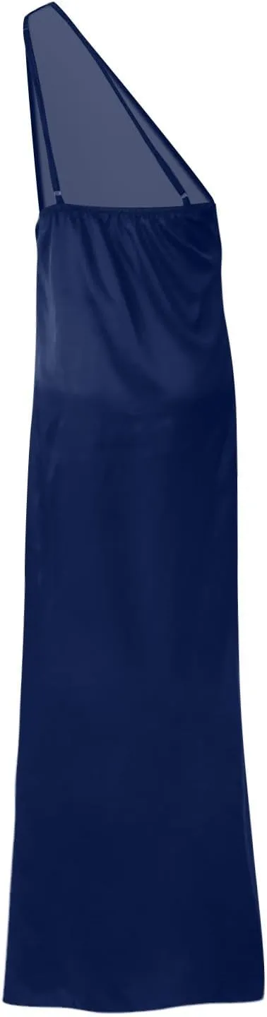 Women's Flowy Dresses Elegant Trendy Cold Shoulder Split Solid Color Bodycon Prom Party Cocktail Maxi Dress 2025, S-XL
