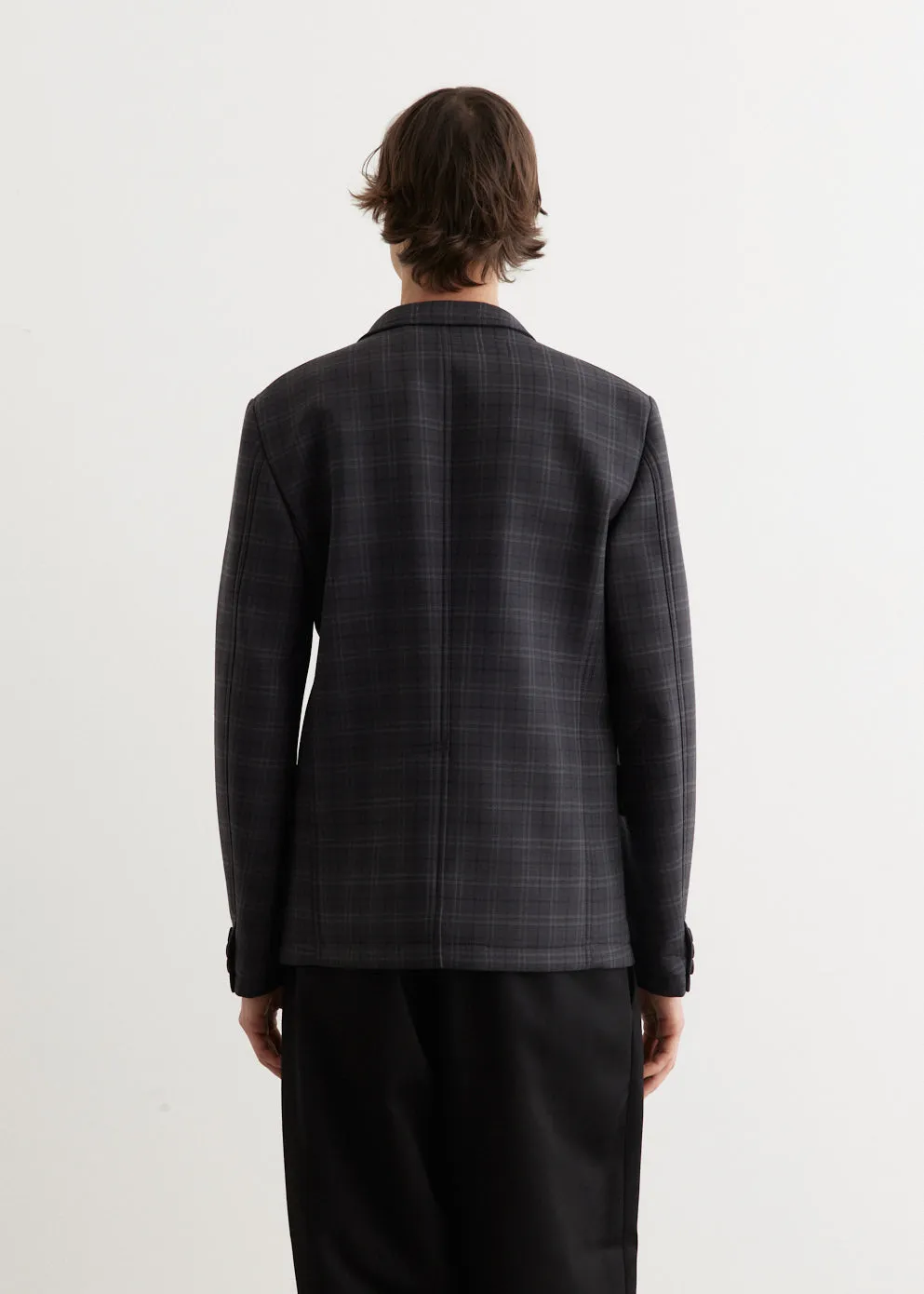 Wool Check Bonded Blazer