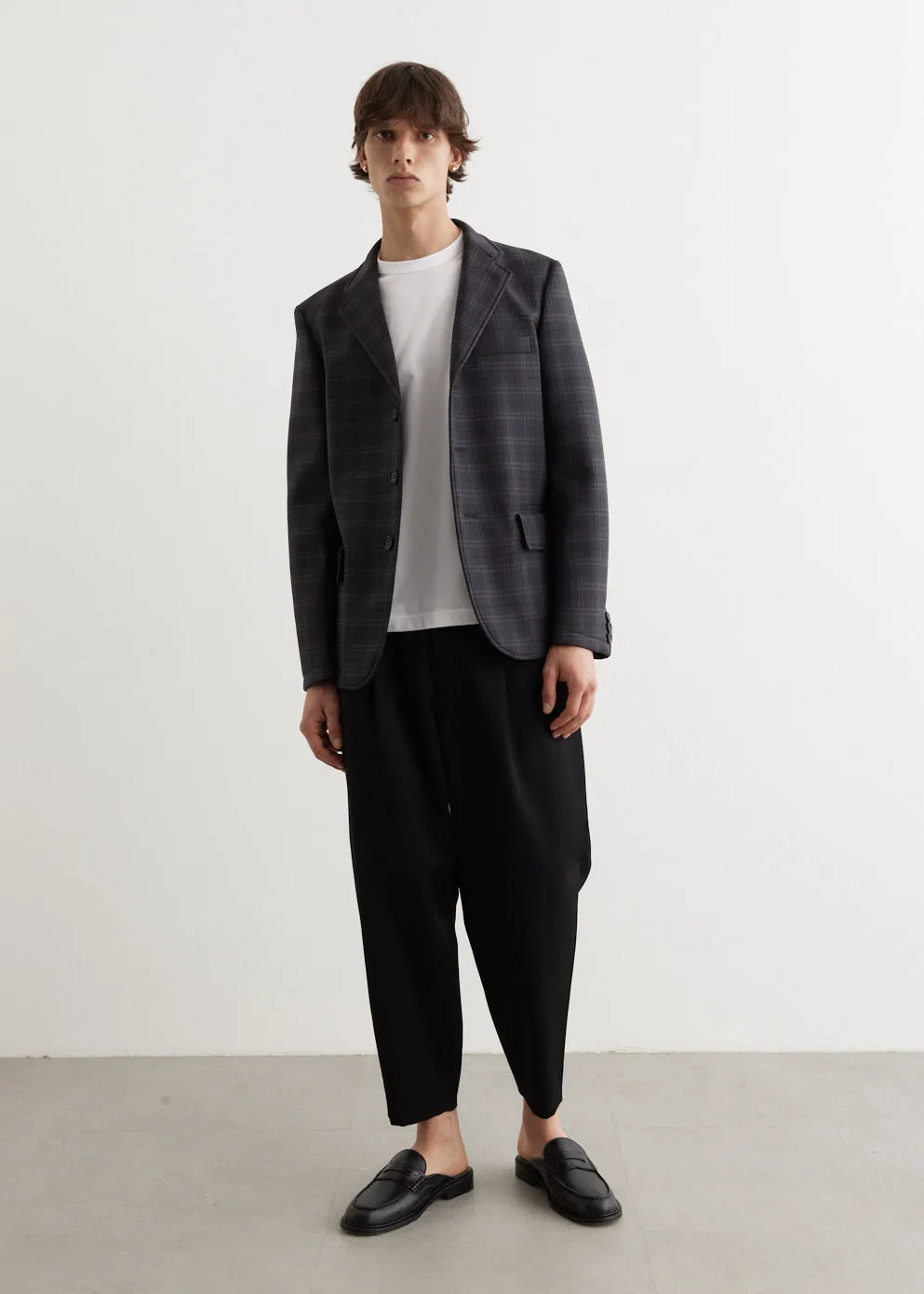 Wool Check Bonded Blazer