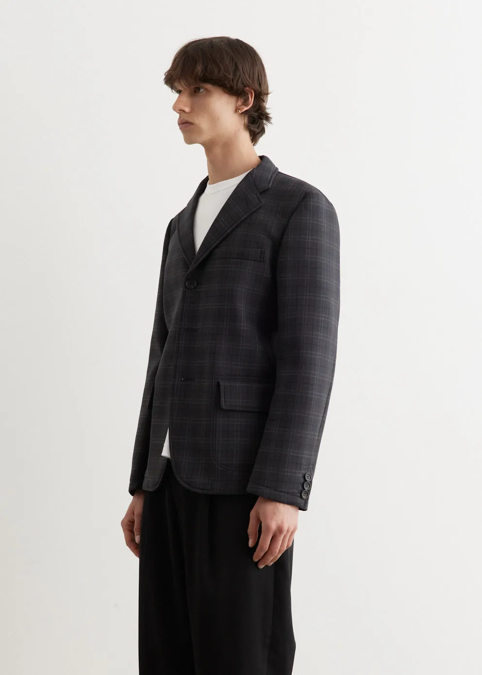Wool Check Bonded Blazer